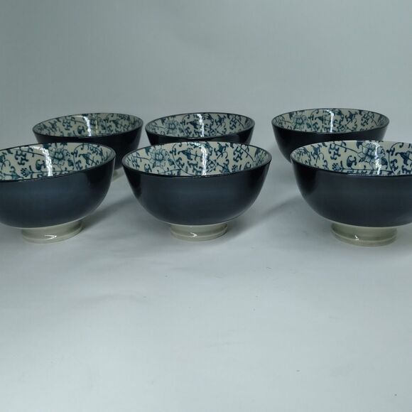 Cheng's Porcelain Footed 5 3/4"D X 2 1/2"H Rice Bowls Set of 6 VGC - Picture 9 of 9